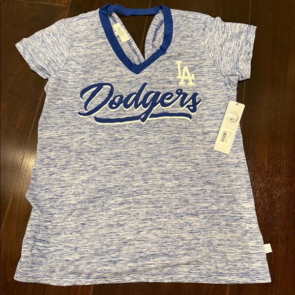 Women's LA Dodgers Touch Royal Hail Mary V-Neck Back Wrap T-Shirt NWT Sz M - Picture 4 of 4
